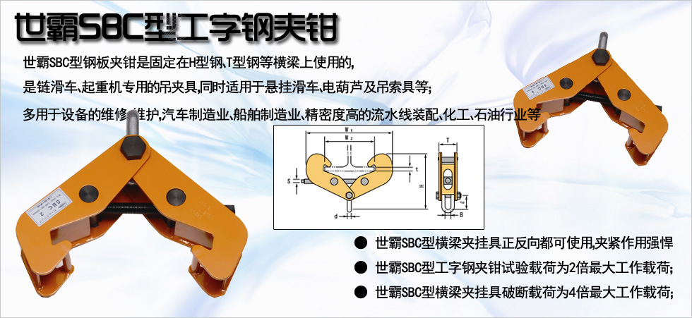 世霸SBC型鋼板夾鉗圖