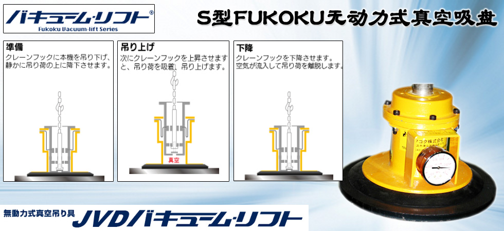 S型FUKOKU無動力式真空吸盤圖
